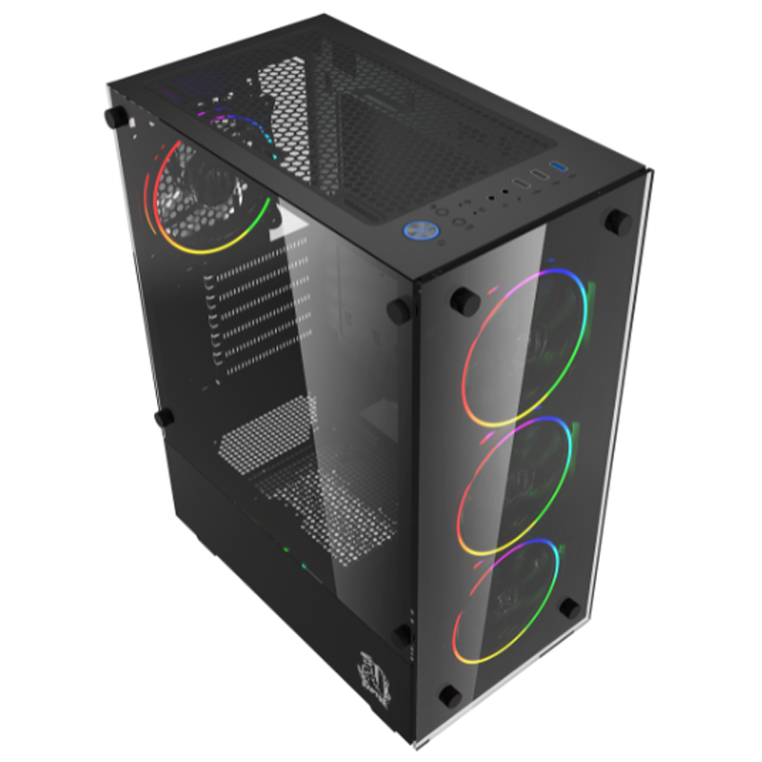 Gabinete Raptor Sentinel 4 Fan Rgb Negro Mid Tower